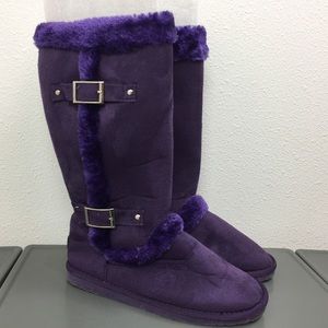 Purple Pull On Slipper Tall Boots Women’s Size 9